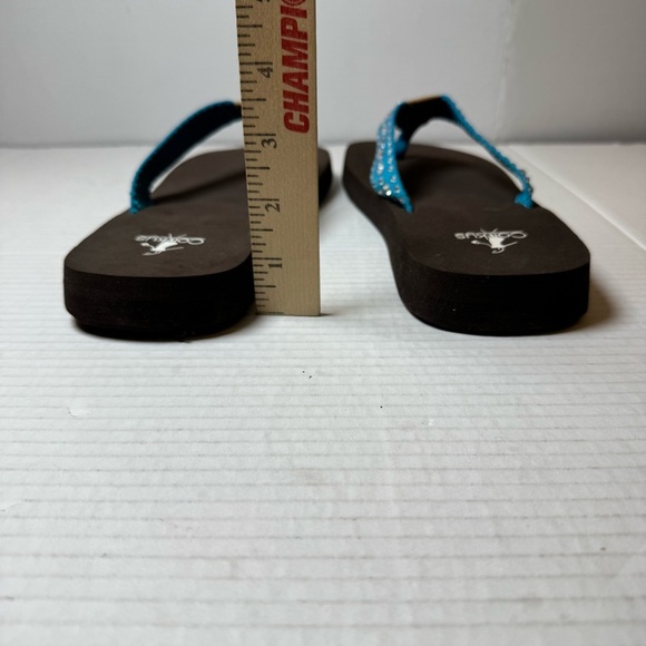 Corkys Teal Studded Flip Flops - Picture 5 of 8